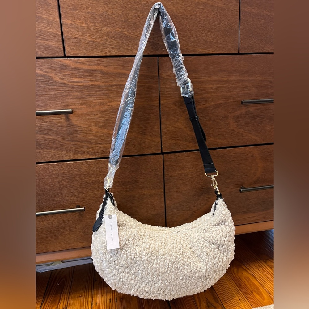 Anthropologie Cream boucle shoulder bag